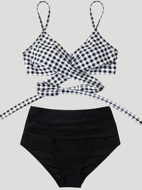 Thumbnail for Tied Printed Spaghetti Strap Two - Piece Swim Set - GlamBee Fashion