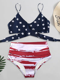 Thumbnail for Tied Printed Spaghetti Strap Two - Piece Swim Set - GlamBee Fashion