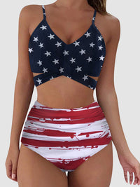 Thumbnail for Tied Printed Spaghetti Strap Two - Piece Swim Set - GlamBee Fashion