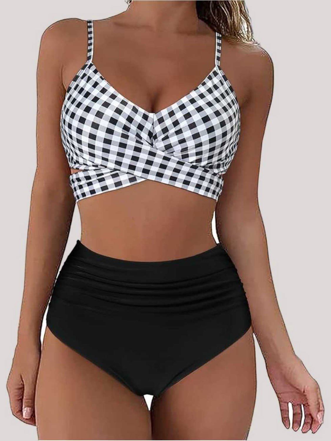 Tied Printed Spaghetti Strap Two - Piece Swim Set - GlamBee Fashion