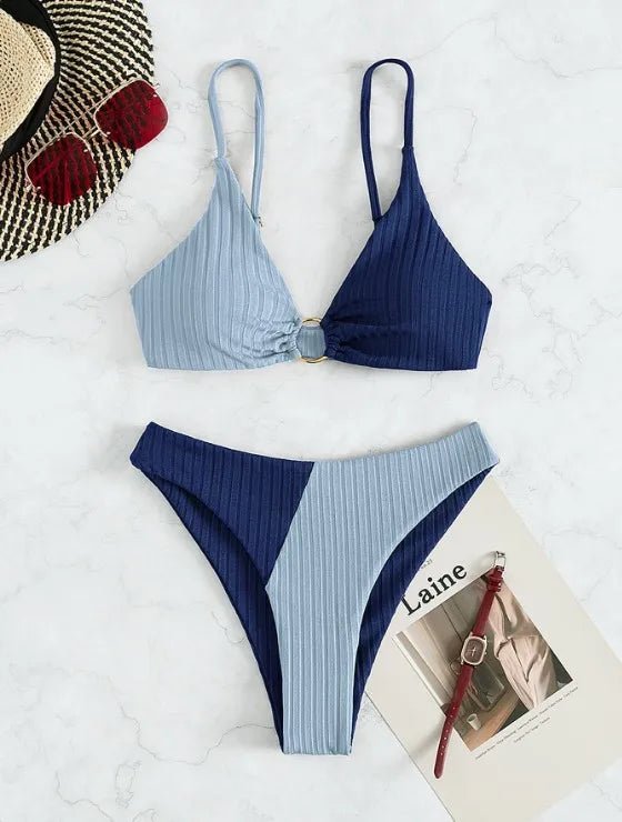 Trendy Bikinis: Women's Swimwear with Push - Up High Waist and High - Cut Designs - GlamBee Fashion