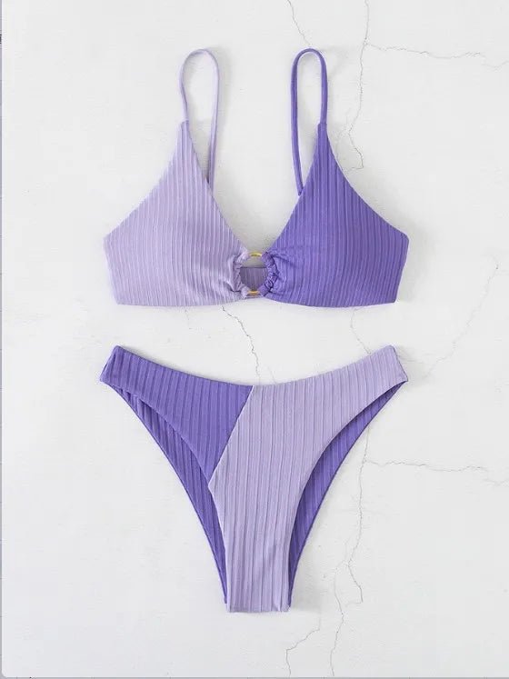 Trendy Bikinis: Women's Swimwear with Push - Up High Waist and High - Cut Designs - GlamBee Fashion