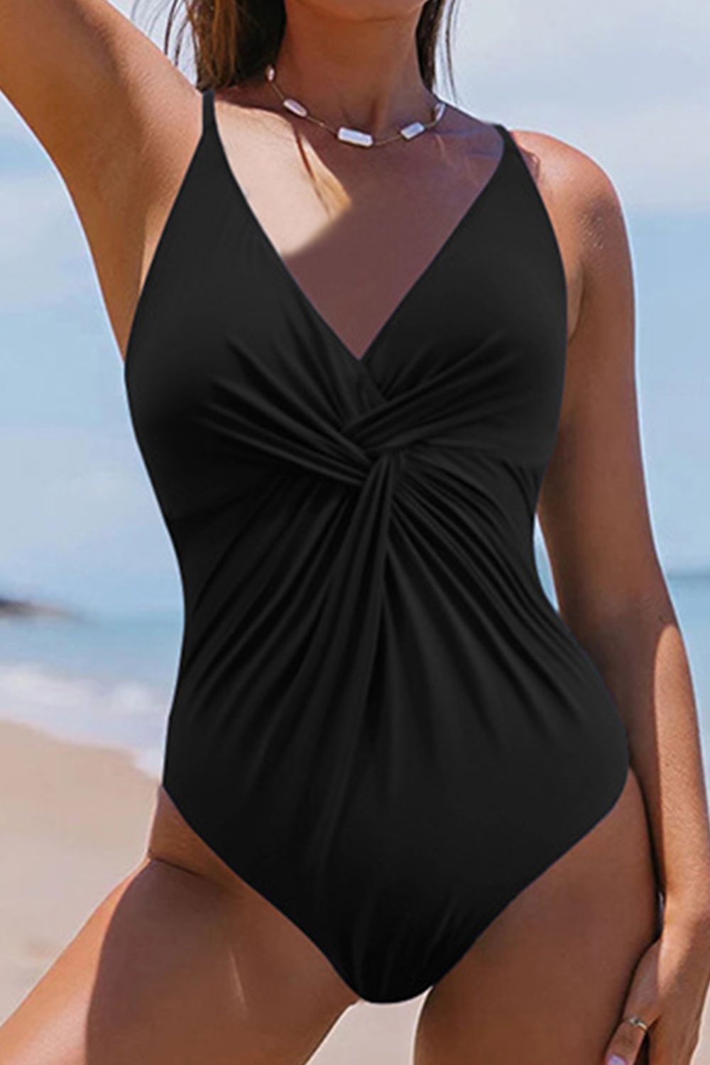 Twisted Crisscross V - Neck One - Piece Swimwear - GlamBee Fashion