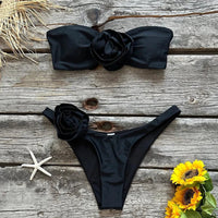 Thumbnail for Two - Pieces Floral Lace Up Swimwear - GlamBee Fashion