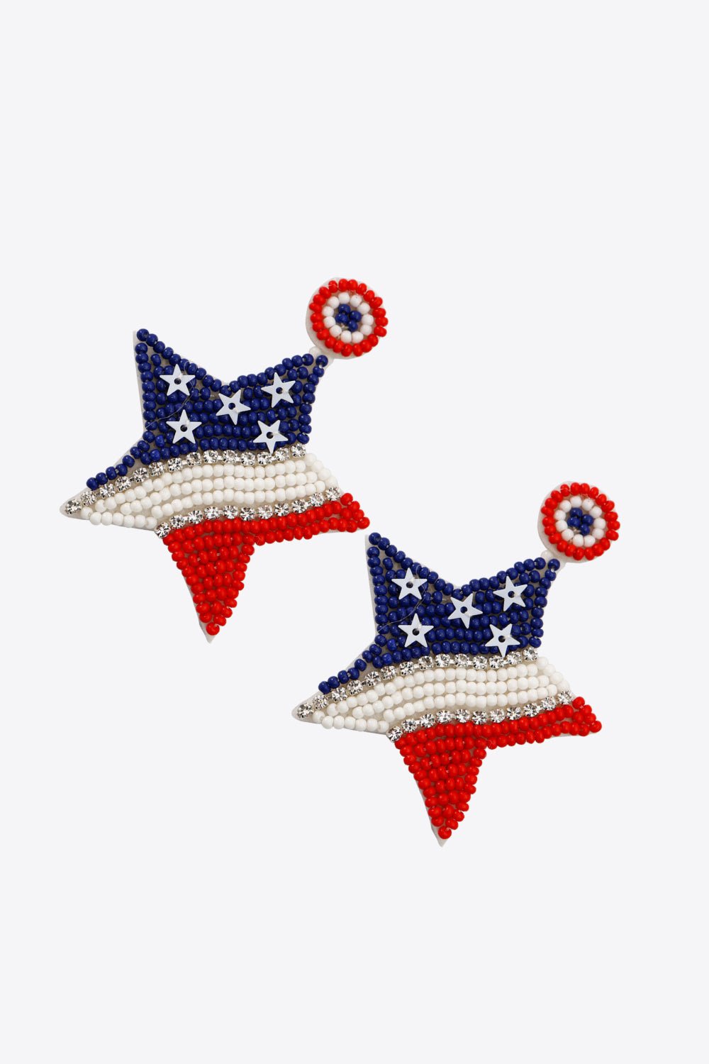 US Flag Beaded Star Earrings - GlamBee Fashion