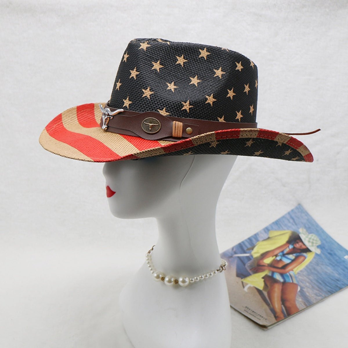 US Flag Print Paper Cloth Hat - GlamBee Fashion