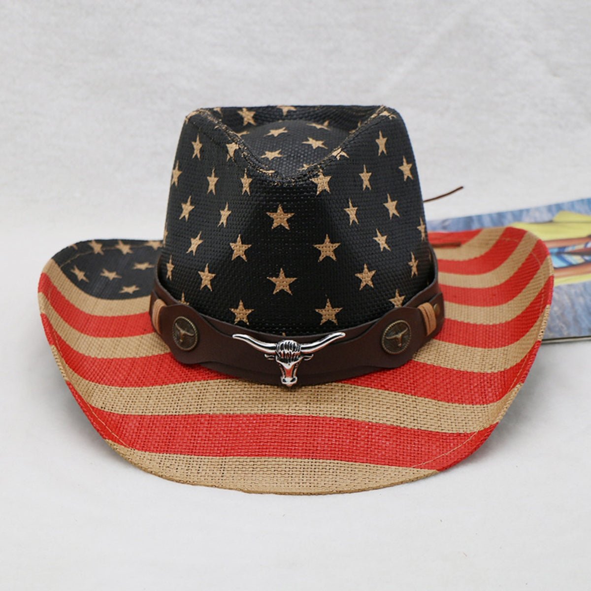 US Flag Print Paper Cloth Hat - GlamBee Fashion