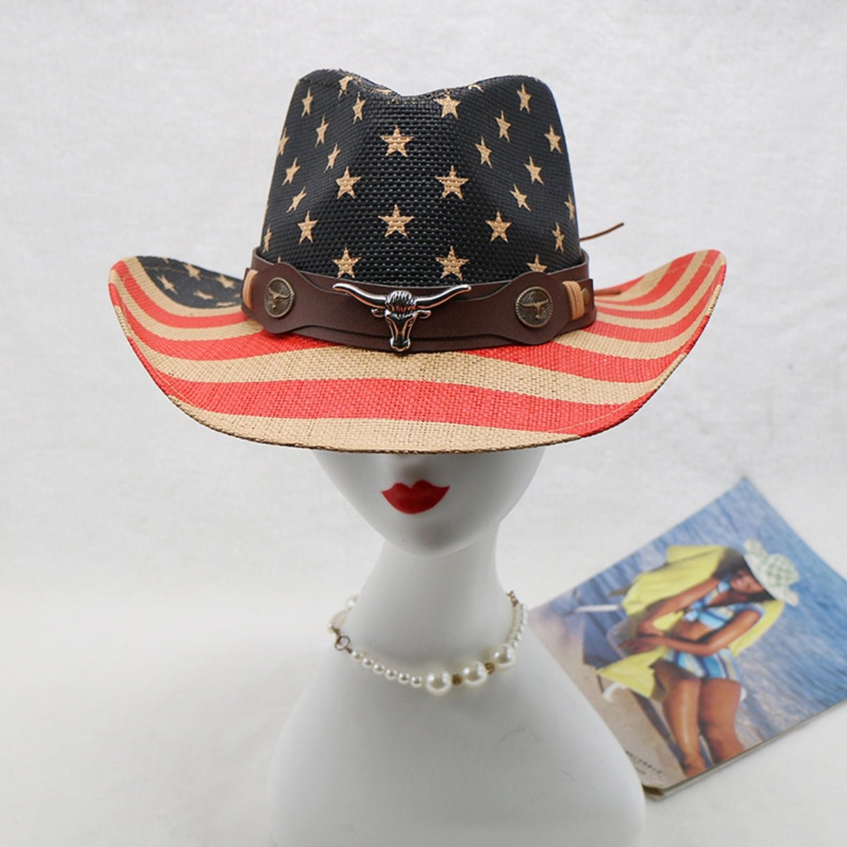 US Flag Print Paper Cloth Hat - GlamBee Fashion