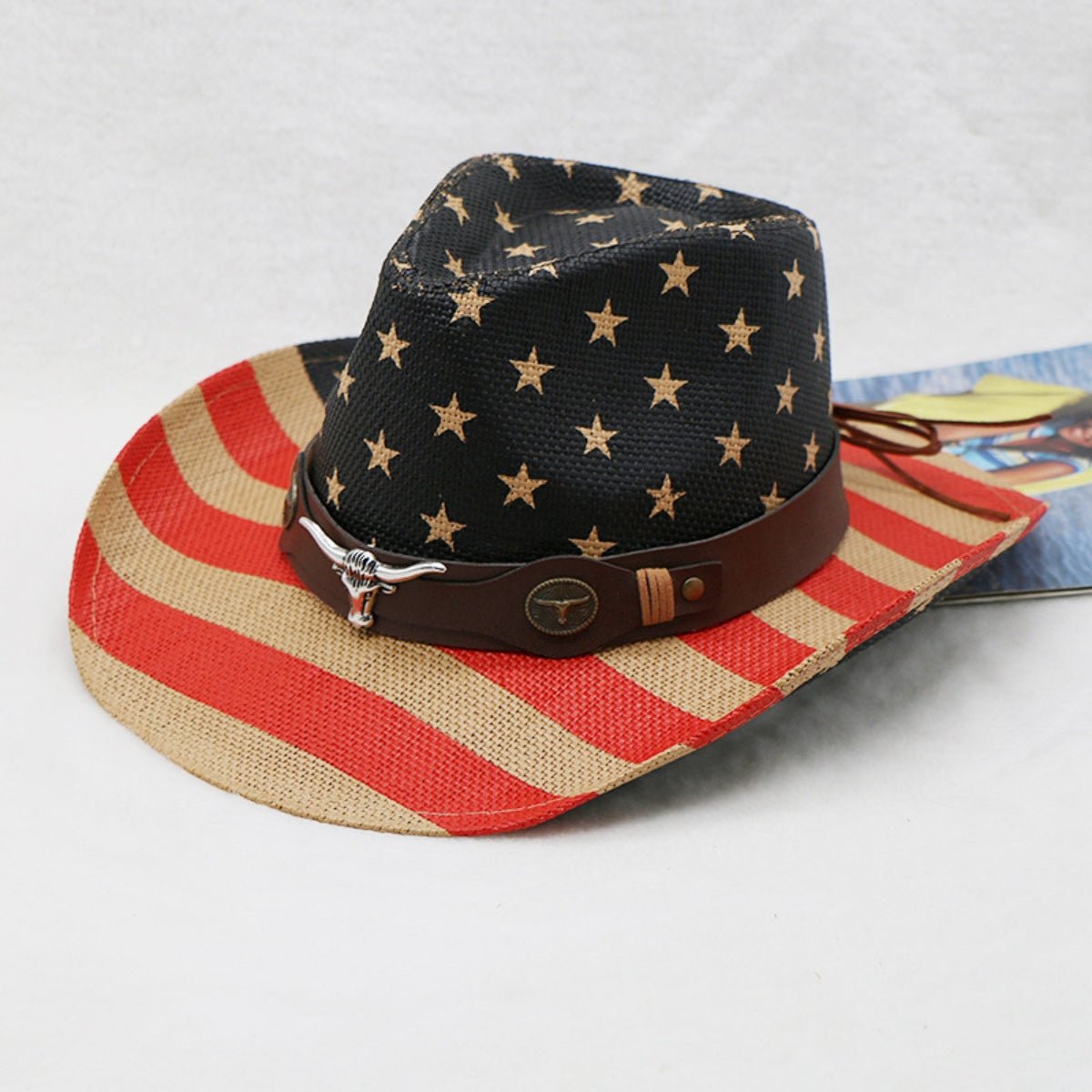 US Flag Print Paper Cloth Hat - GlamBee Fashion