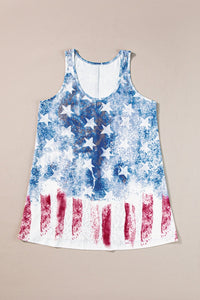 Thumbnail for US Flag Scoop Neck Tank - GlamBee Fashion