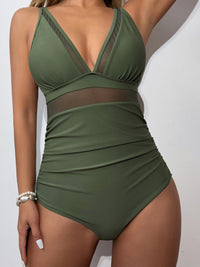 Thumbnail for V - Neck One - Piece Swimwear - GlamBee Fashion