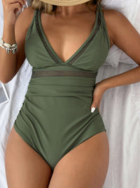 Thumbnail for V - Neck One - Piece Swimwear - GlamBee Fashion