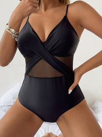 Thumbnail for V - Neck Spaghetti Strap One - Piece Swimwear - GlamBee Fashion