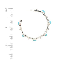 Thumbnail for Western Turquoise Bead Open Hoop Earring - GlamBee Fashion