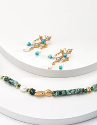 Thumbnail for Whispering Jade Green Jade and Pearl Beaded Necklace - GlamBee Fashion