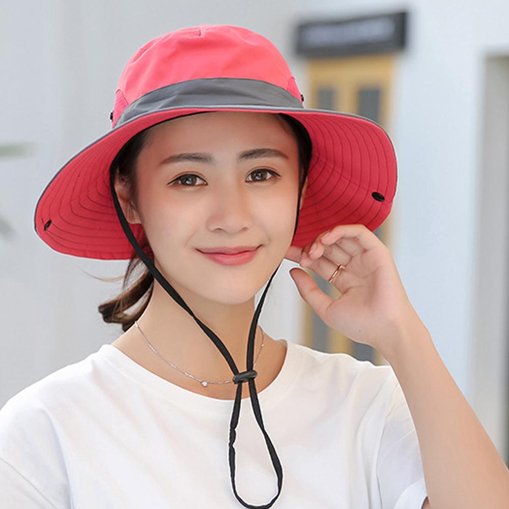 Womens UV Protection Wide Brim Sun Hats Cooling Mesh Ponytail Hole Cap - GlamBee Fashion