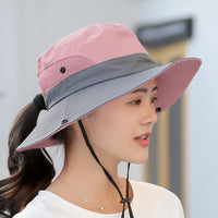 Thumbnail for Womens UV Protection Wide Brim Sun Hats Cooling Mesh Ponytail Hole Cap - GlamBee Fashion